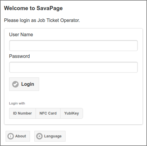 Job Ticket Web App: Login