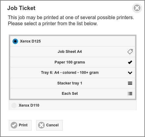 Job Tickets: Print Ticket