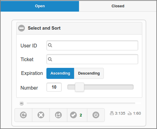Job Tickets: Open Tickets - Select and Sort