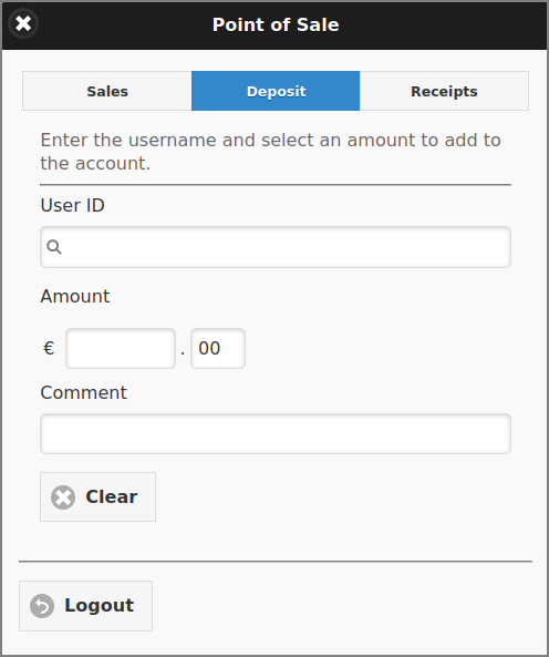 Point-of-Sale: Deposit Start