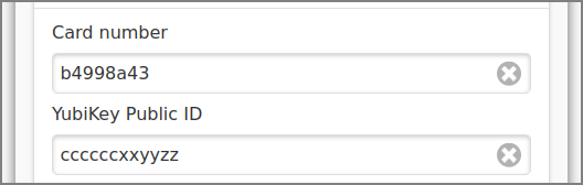 Admin Web App: Edit User - Card, Yubikey