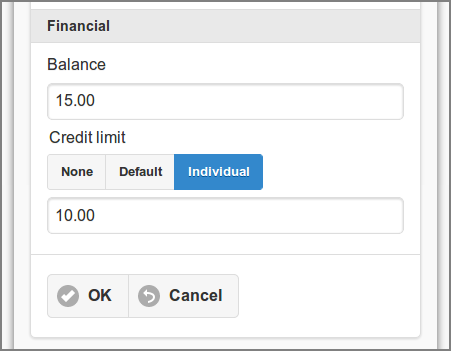Admin Web App: Edit User - Financial