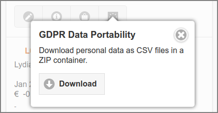 Admin Web App: User Data Portability