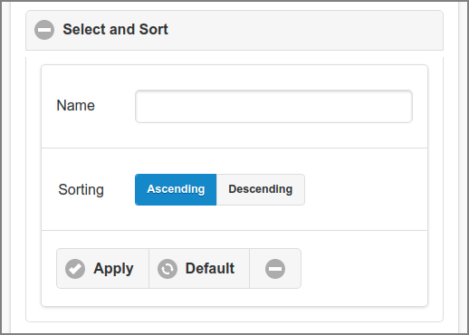 Admin Web App: Group - Select and Sort