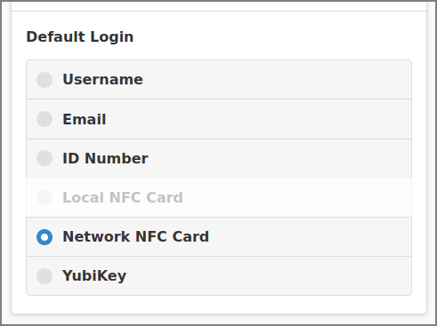 Admin Web App: Devices - Terminal - Custom User Login - Default