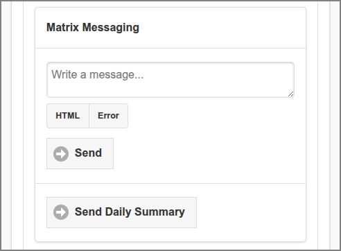 Admin Web App: Options - Advanced - Matrix Messaging