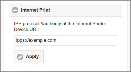 Admin Web App: Options - Internet Print