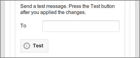 Admin Web App: Options - Mail - Test