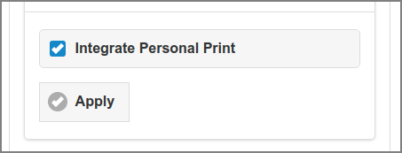Admin Web App: Options - PaperCut Personal Print Integration