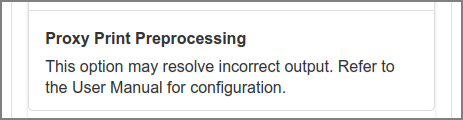 Admin Web App: Options - Proxy Print Preprocessing