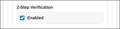 Admin Web App: Options - User Authentication - 2-Step Verification