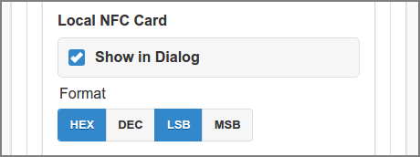 Admin Web App: Options - User Authentication - Local NFC Card Login