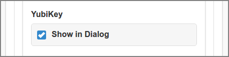 Admin Web App: Options - User Authentication - YubiKey Login