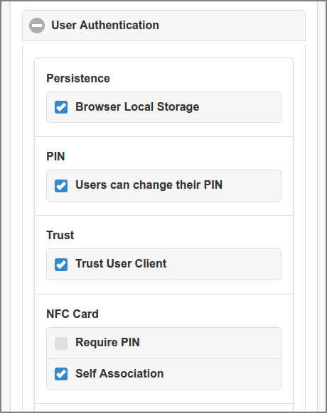 Admin Web App: Options - User Authentication