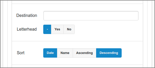 Admin Web App: Documents - Select and Sort - Out