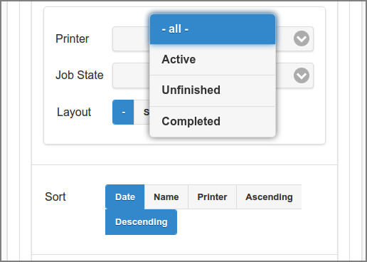 Admin Web App: Documents - Select and Sort - Print