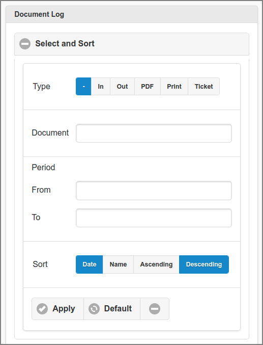 Admin Web App: Documents - Select and Sort - All