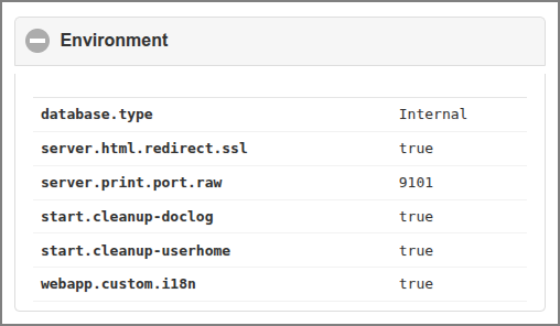 Admin Web App: About - Environment