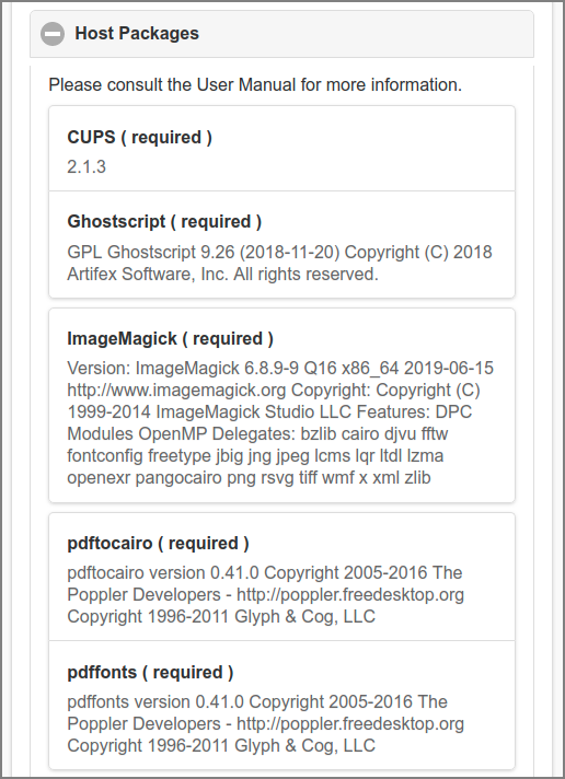 Admin Web App: About - Host Packages - 1/3