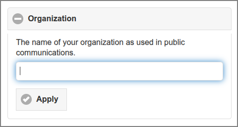Admin Web App: About - Organization