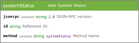 JSON-RPC : systemStatus (request)