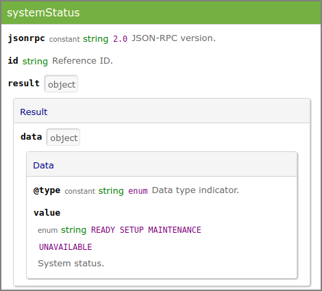 JSON-RPC : systemStatus (response)