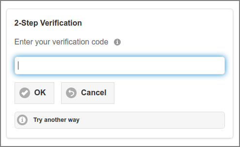 Web App: Login Dialog - 2-Step Verification