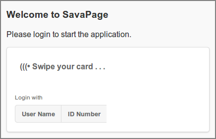 Web App: Login Dialog - Network NFC Card