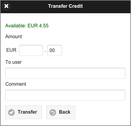 User Web App: Transfer Credit