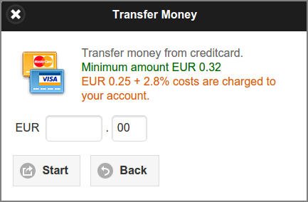 User Web App: Transfer Money from Credit Card