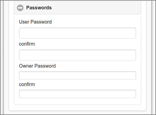 User Web App: PDF - Passwords