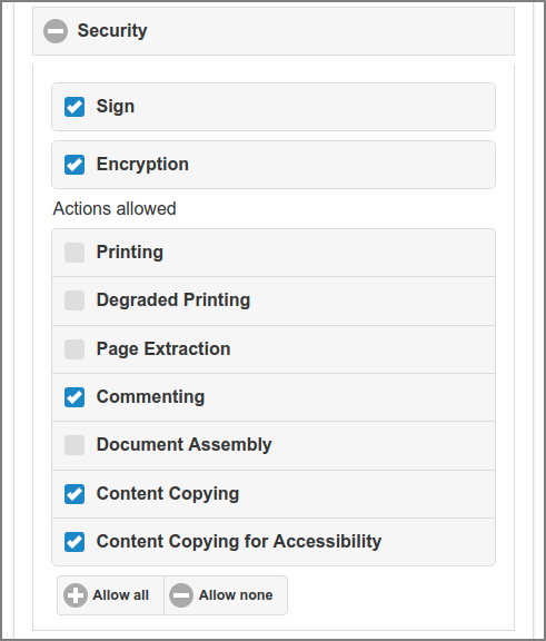 User Web App: PDF - Security