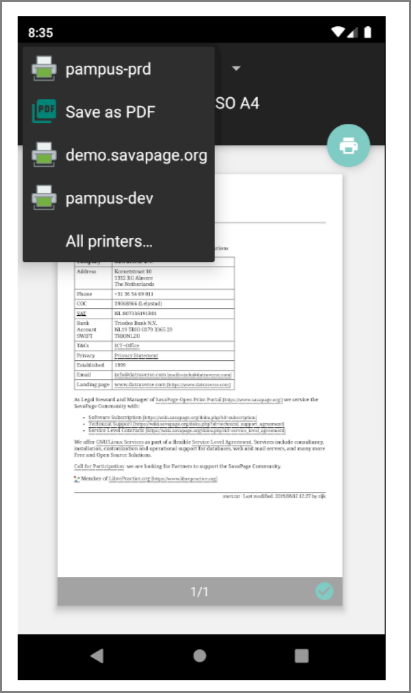 SavaPage Android Print Service